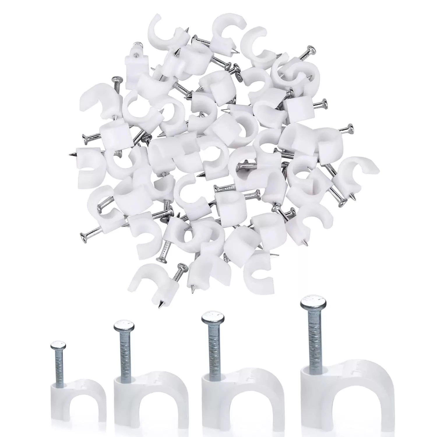 CABLE CLIPS ROUND 7MMx100PCS