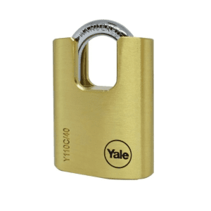 YALE BRASS PADLOCK CLOSED SHACKLE 40MM Y110C/40/1
