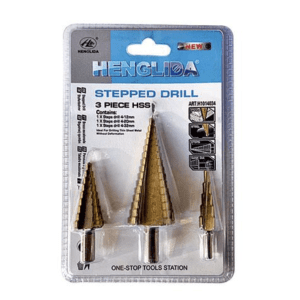 STEPPED DRILL SET 3PCS HSS(4-12/4-20/4-32MM) HENGL