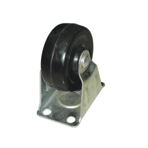 CASTOR WHEEL FLAT RUBBER NON SWIVEL 40MM 25KG MAX